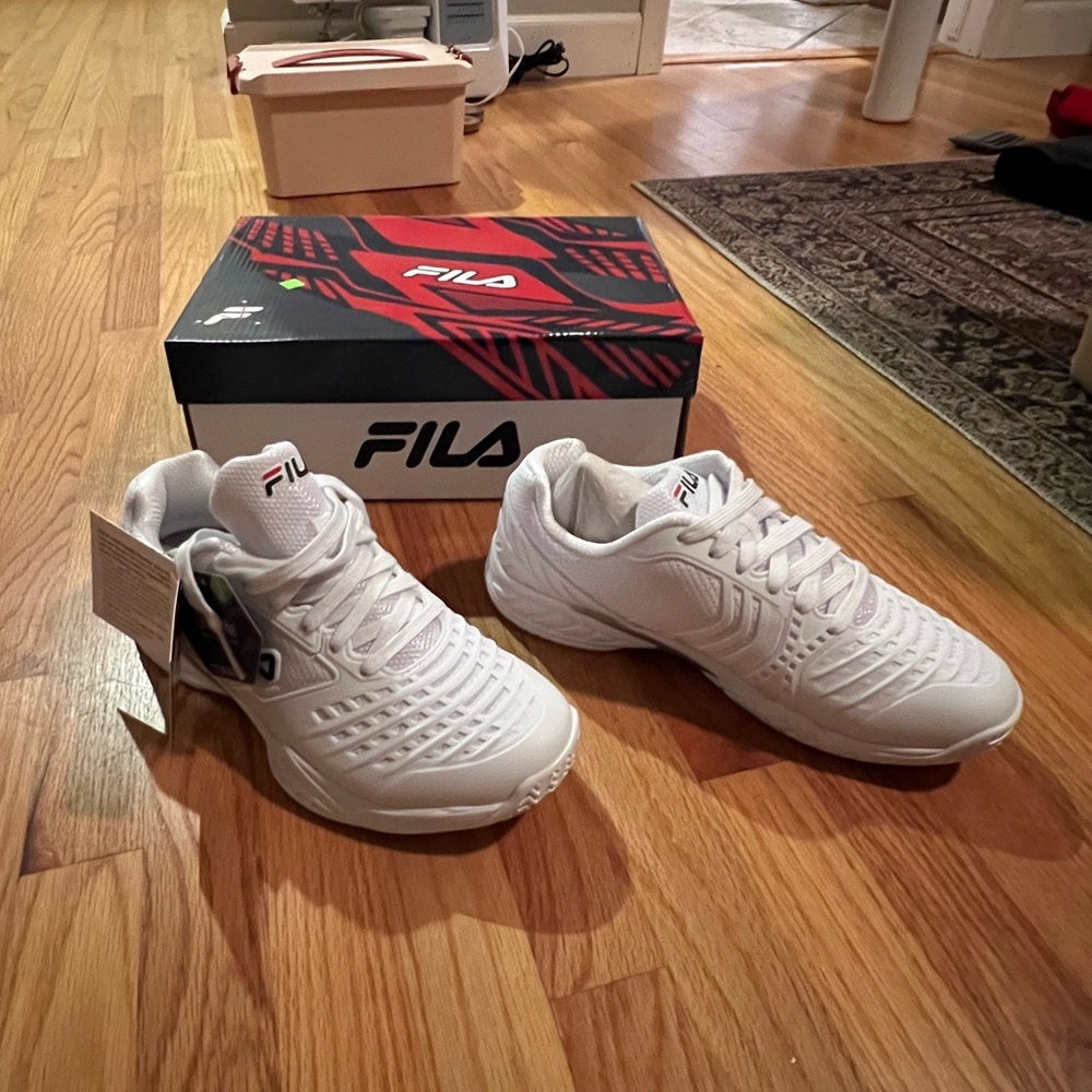 Fila White court shoes
